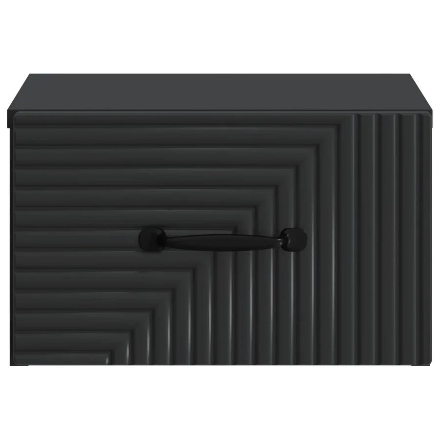 Cabinet de chevet mural avec tiroir Noir 34,5 x 33 x 20 cm - 5