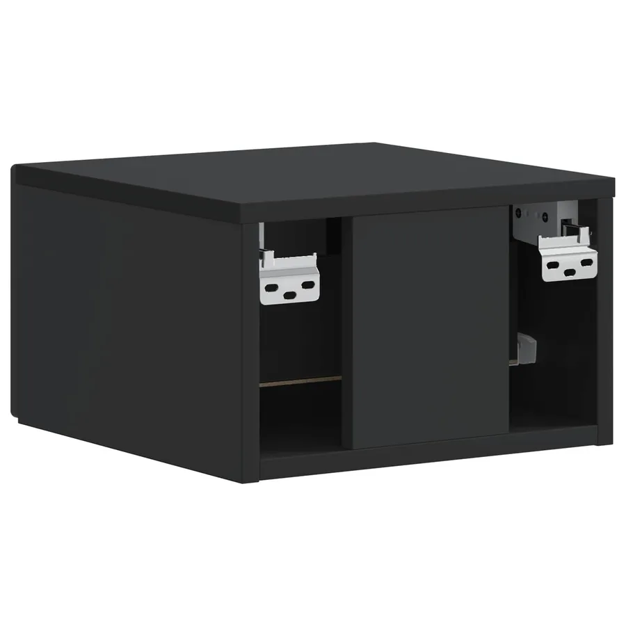 Cabinet de chevet mural avec tiroir Noir 34,5 x 33 x 20 cm - 7