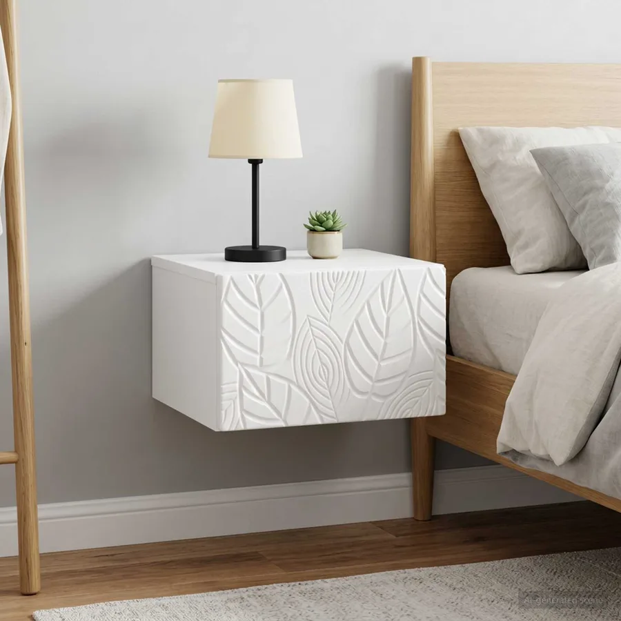 Cabinet de chevet mural 2 pcs Blanc brillant 49 x 34,5 x 20 cm - 3