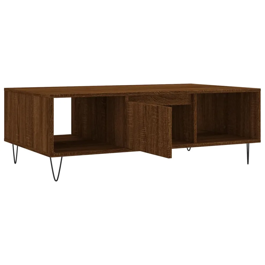 Table basse chêne marron 104x60x35 cm bois d'ingénierie - 6