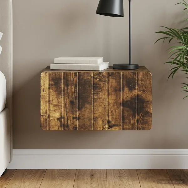 Cabinet de chevet mural Chêne fumé 49 x 34,5 x 24 cm