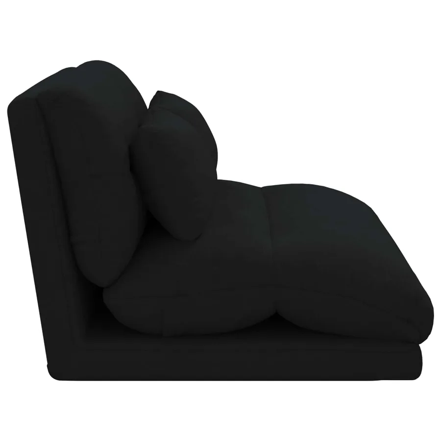 Fauteuil de sol ajustable Noir Tissu - 5