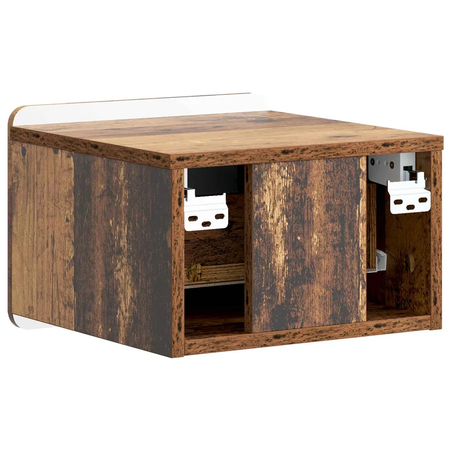 Cabinet de chevet mural 2 pcs Bois ancien 33 x 34,5 x 24 cm - 9