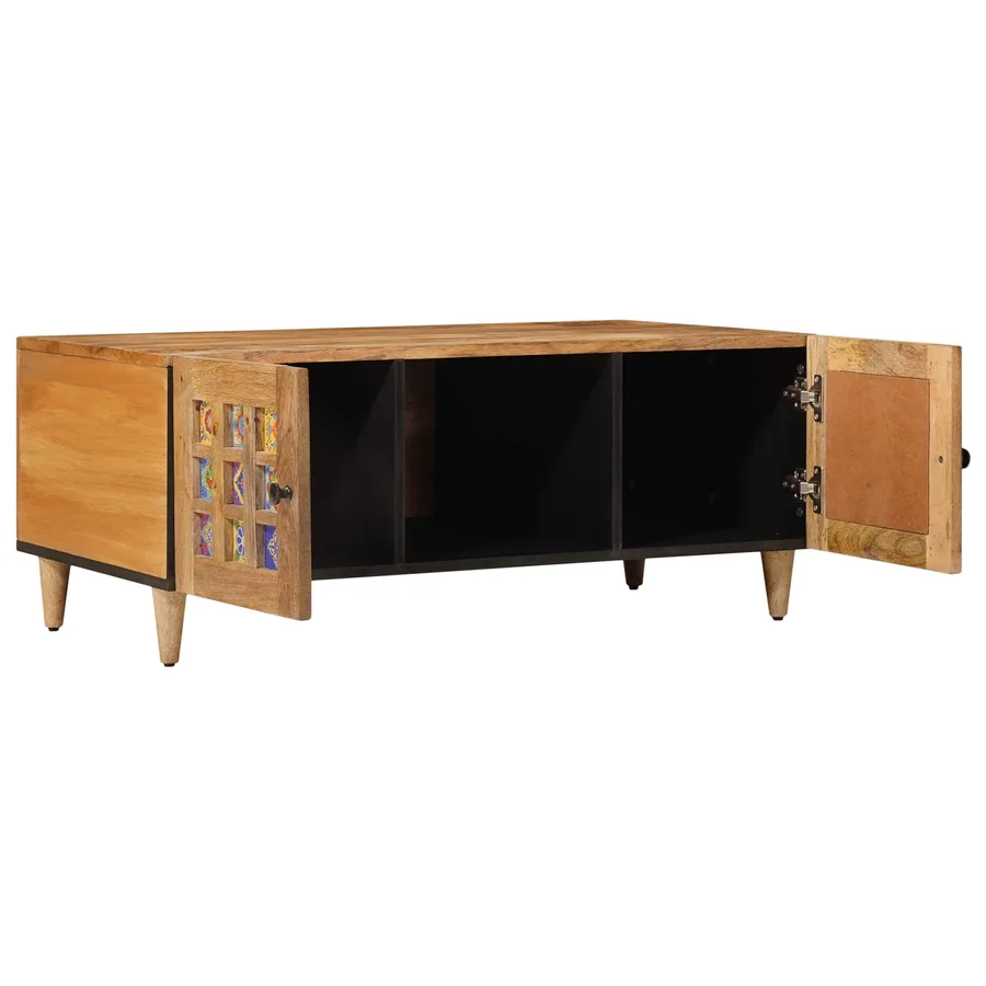 Table basse Naturel 100 x 54 x 40 cm Bois de mangue massif - 2