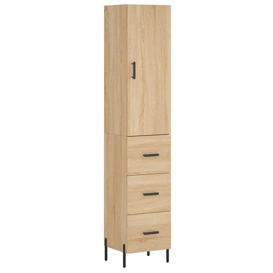 Buffet haut Chêne sonoma 34,5x34x180 cm Bois d'ingénierie - 2