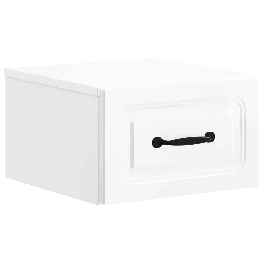 Cabinet de chevet mural Blanc brillant 34,5 x 33 x 20 cm - 2