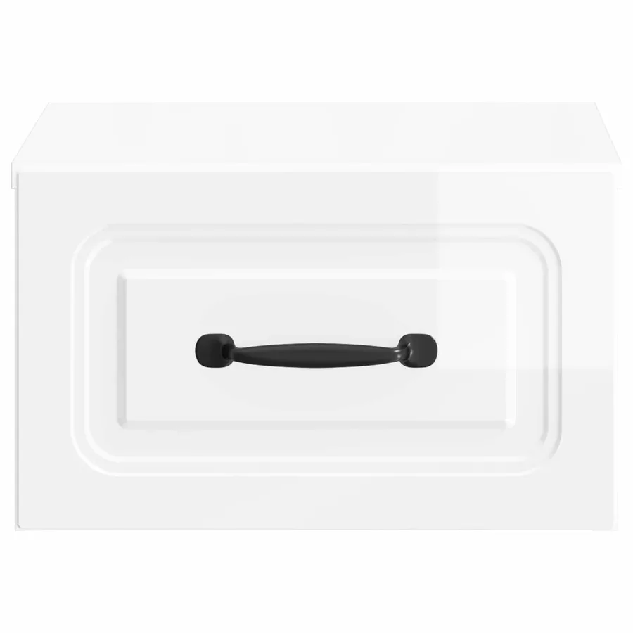 Cabinet de chevet mural Blanc brillant 34,5 x 33 x 20 cm - 5