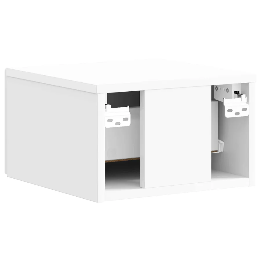 Cabinet de chevet mural Blanc brillant 34,5 x 33 x 20 cm - 7