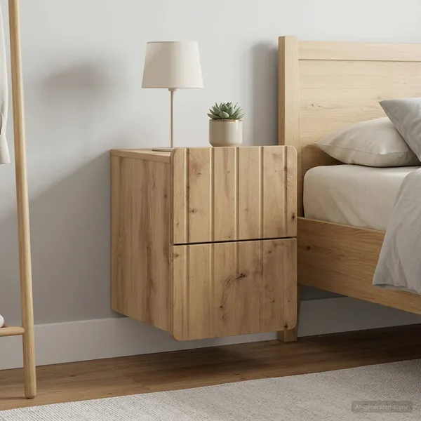 Cabinet de chevet mural 2 pc Chêne artisanal 33 x 34,5 x 43 cm