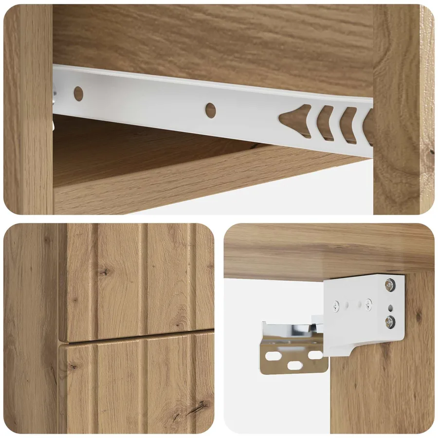 Cabinet de chevet mural 2 pc Chêne artisanal 33 x 34,5 x 43 cm - 10