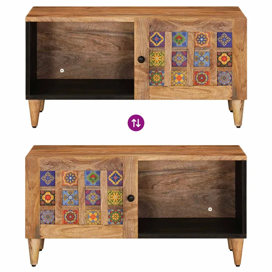 Table basse Naturel 80 x 50 x 40 cm Bois de mangue massif - 10