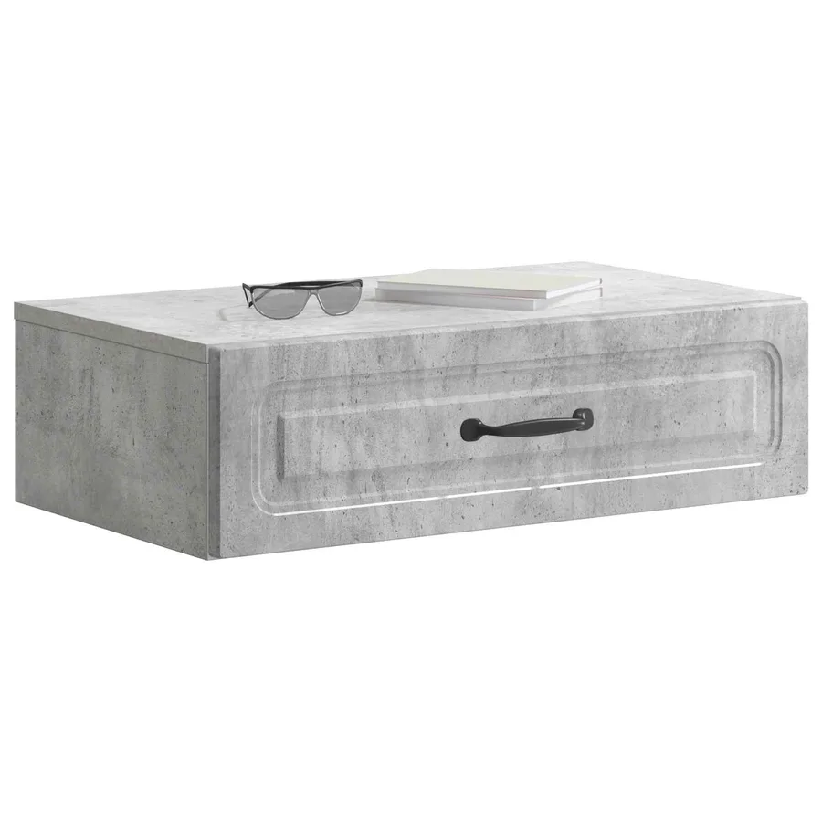 Table d'appoint murale Gris béton 59 x 34,5 x 17 cm - 3