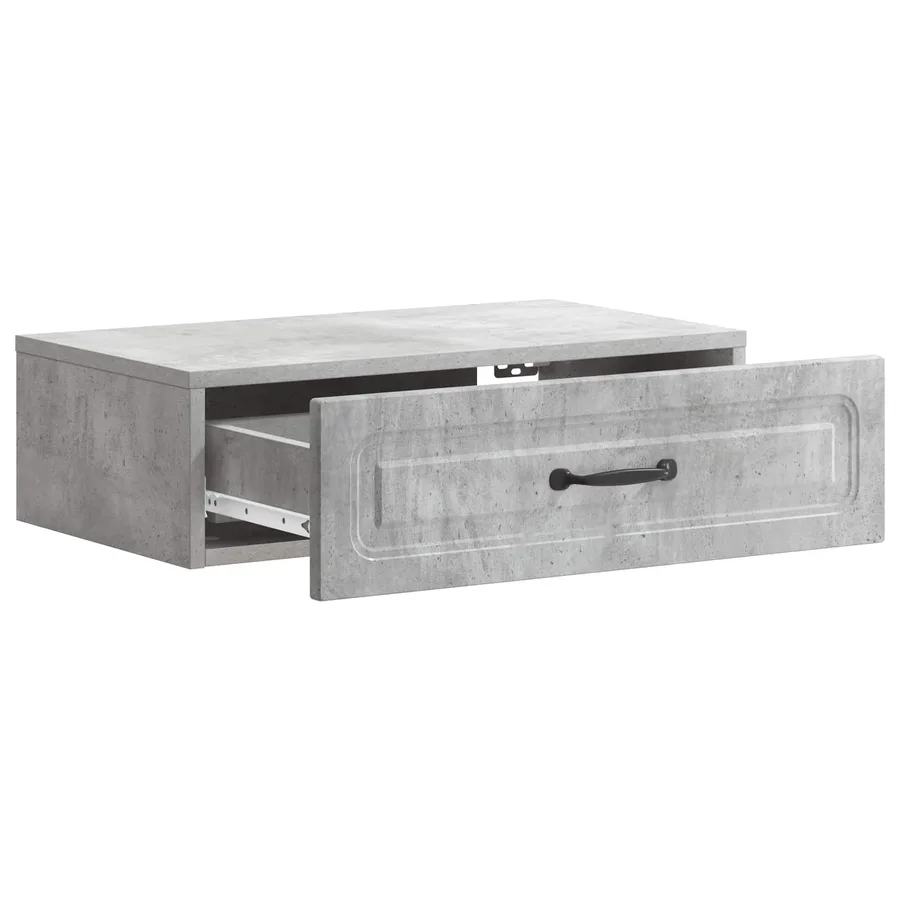 Table d'appoint murale Gris béton 59 x 34,5 x 17 cm - 4