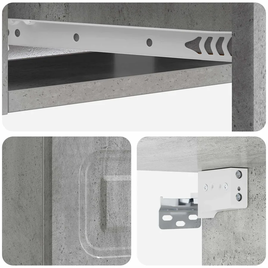 Table d'appoint murale Gris béton 59 x 34,5 x 17 cm - 8