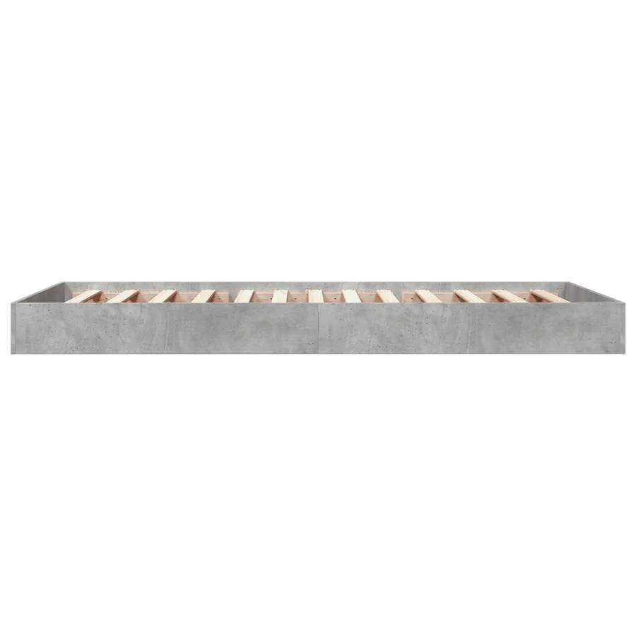 Cadre de lit au sol Gris béton 80 x 200 cm Bois d'ingénierie - 5