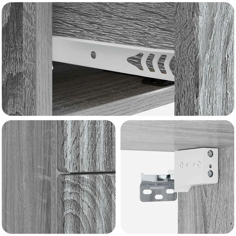 Cabinet de chevet mural 2 pcs Sonoma gris 33 x 34,5 x 40 cm - 10