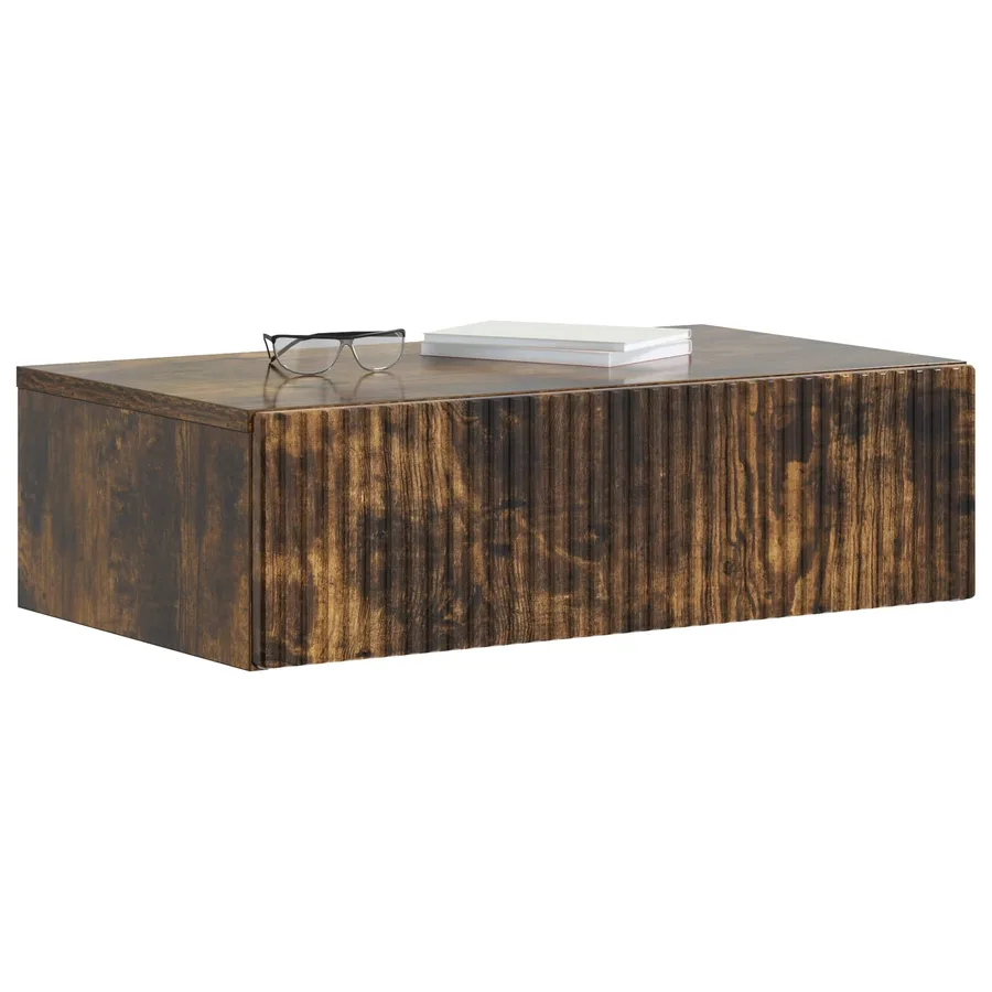 Table d'appoint murale Chêne fumé 59 x 34,5 x 17 cm - 3