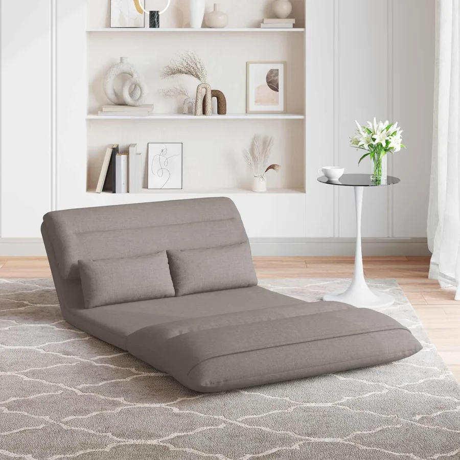 Fauteuil de sol ajustable Taupe Tissu - 3