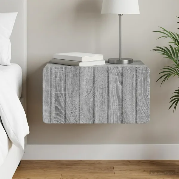 Cabinet de chevet mural Sonoma gris 49 x 34,5 x 24 cm