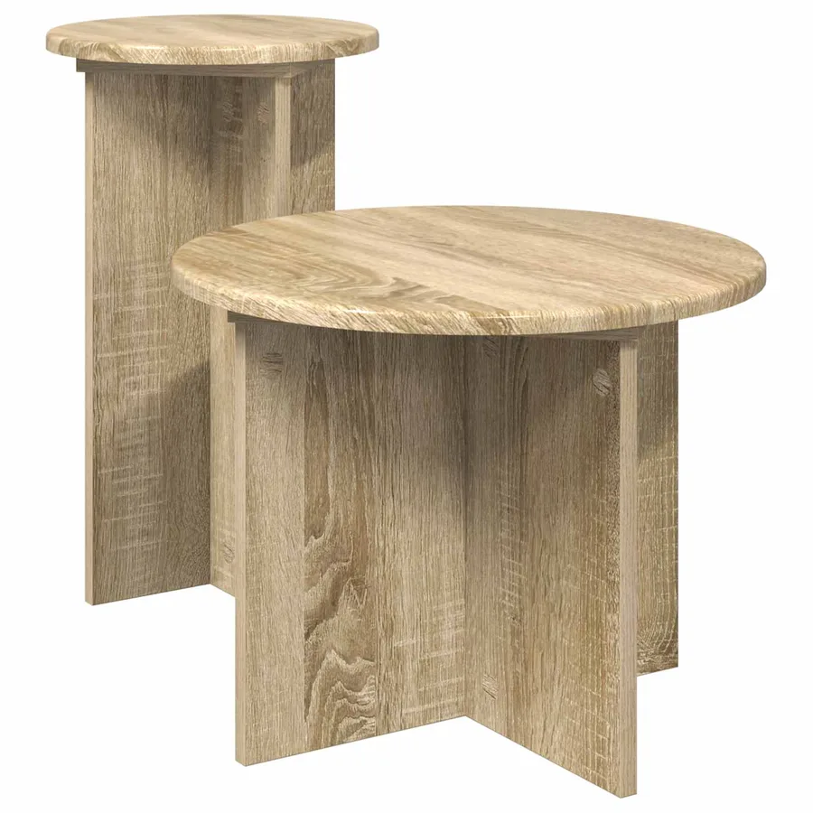 Ensemble de tables d'appoint avec stockage 2 pcs Chêne Sonoma - 2