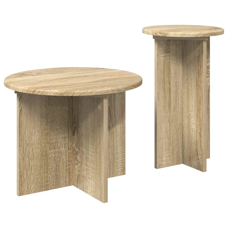 Ensemble de tables d'appoint avec stockage 2 pcs Chêne Sonoma - 5