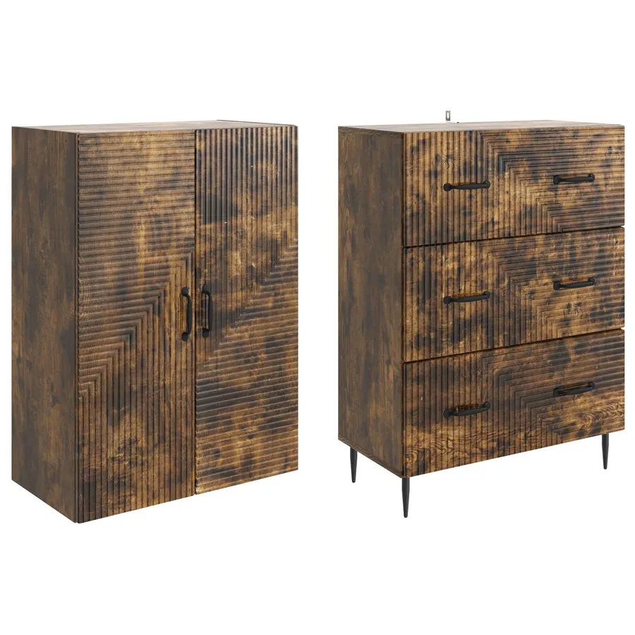 Ensemble de Meubles 2 pcs Chêne fumé 66 x 34,5 x 90 cm - 4