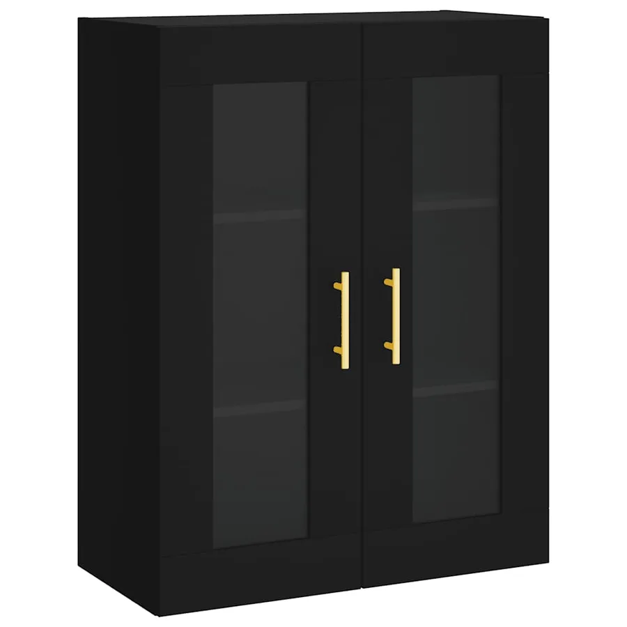 Armoires murales 2 pcs noir bois d'ingénierie - 5