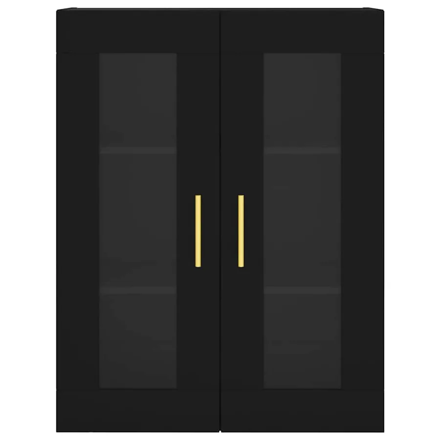 Armoires murales 2 pcs noir bois d'ingénierie - 6