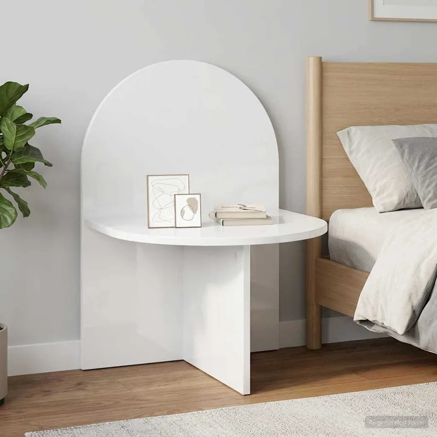 Table de chevet Blanc brillant 48 x 49 x 65 cm