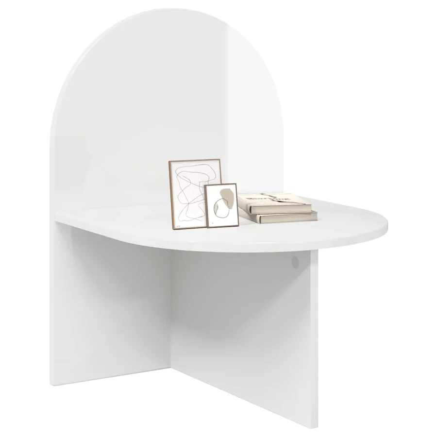 Table de chevet Blanc brillant 48 x 49 x 65 cm - 3