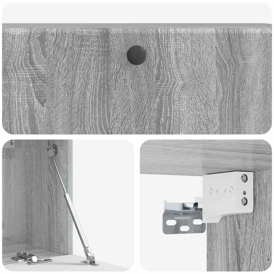 Meuble TV mural 98 x 31 x 30 cm Sonoma gris Bois d'ingénierie - 9