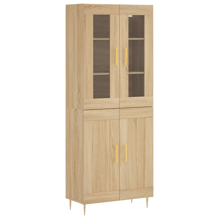Buffet haut Chêne sonoma 69,5x34x180 cm Bois d'ingénierie - 2