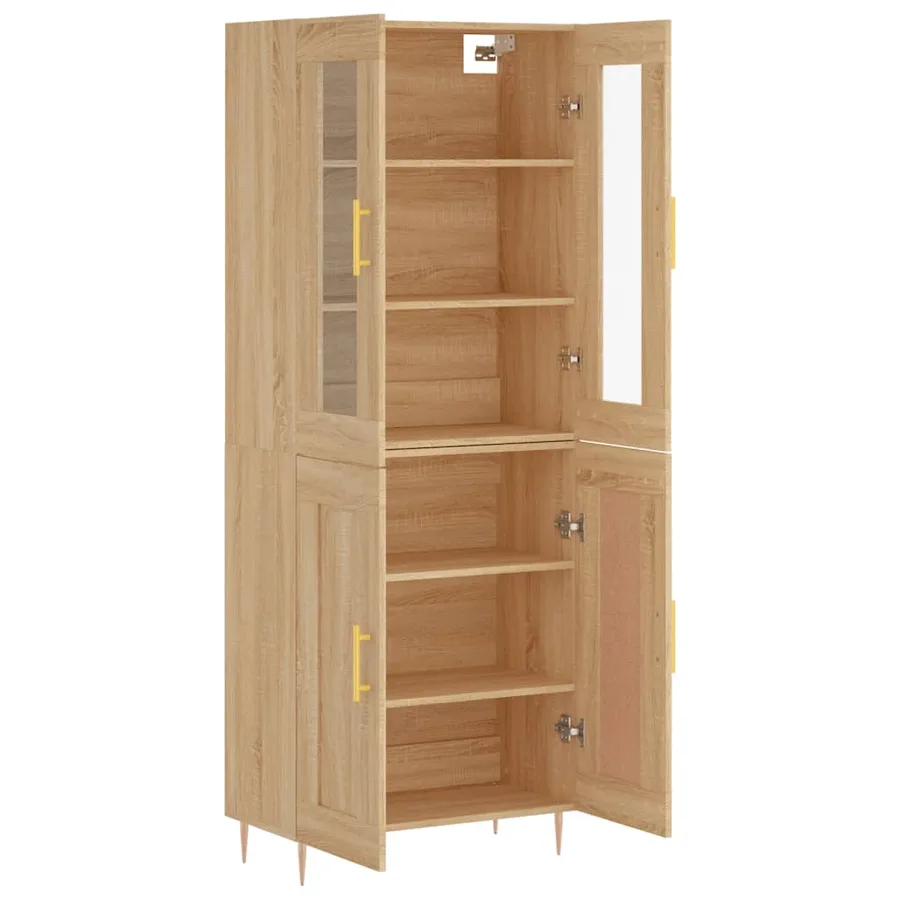 Buffet haut Chêne sonoma 69,5x34x180 cm Bois d'ingénierie - 4