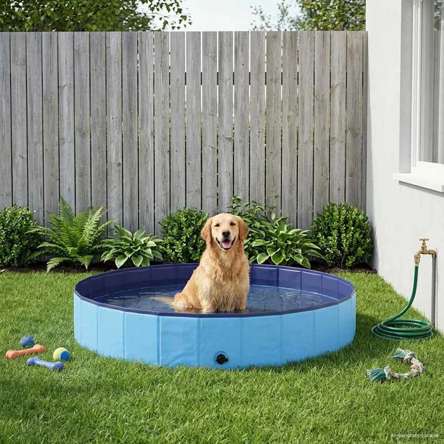 Piscine pour Chien Bleu Ø200 x 30 cm PVC épais