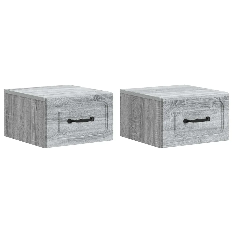 Cabinet de chevet mural 2 pcs Sonoma gris 34,5 x 33 x 20 cm - 2