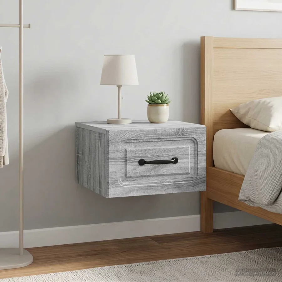 Cabinet de chevet mural 2 pcs Sonoma gris 34,5 x 33 x 20 cm - 4