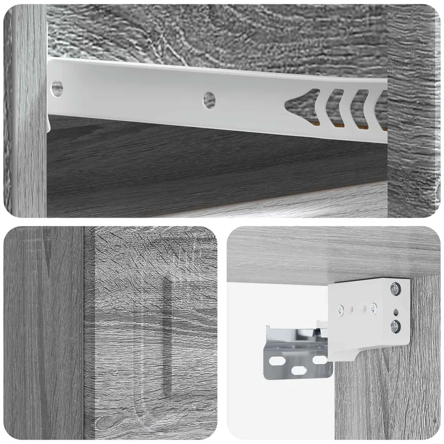Cabinet de chevet mural 2 pcs Sonoma gris 34,5 x 33 x 20 cm - 8