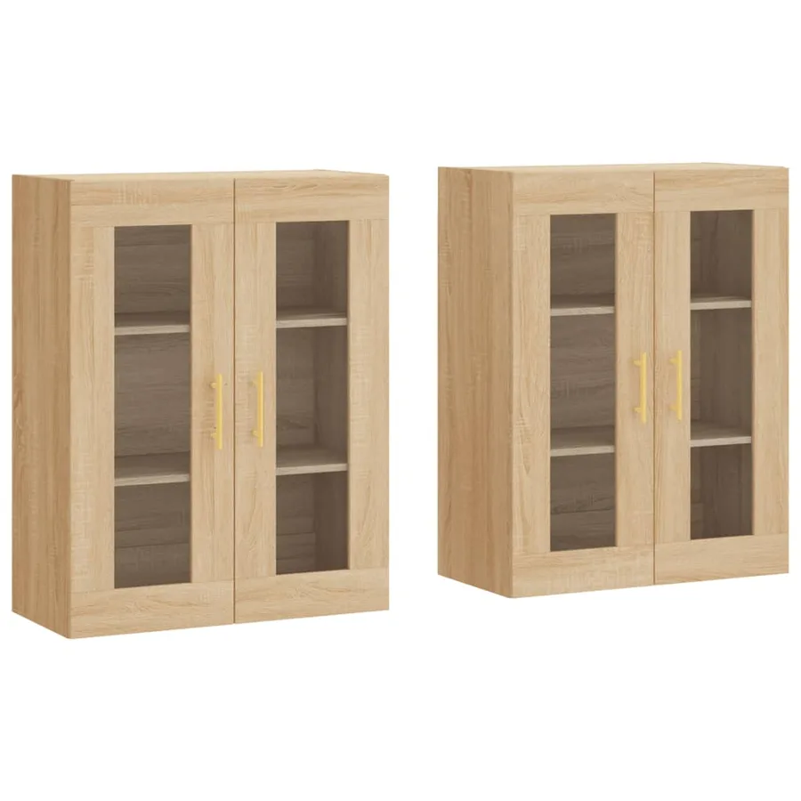 Armoires murales 2 pcs chêne sonoma bois d'ingénierie - 2