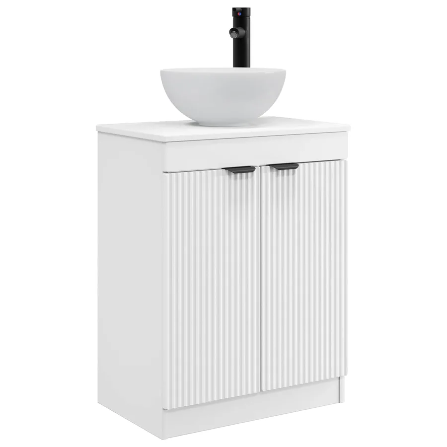 Meuble de salle de bain avec évier Blanc 54 x 35 x 83 cm - 2