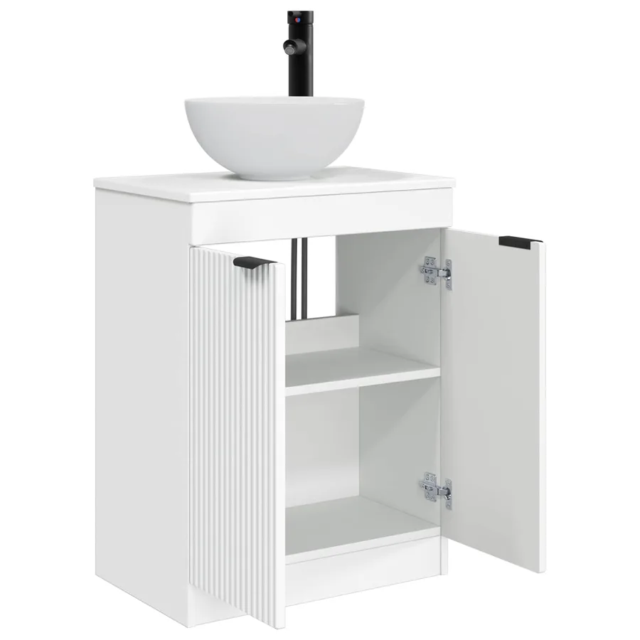 Meuble de salle de bain avec évier Blanc 54 x 35 x 83 cm - 4