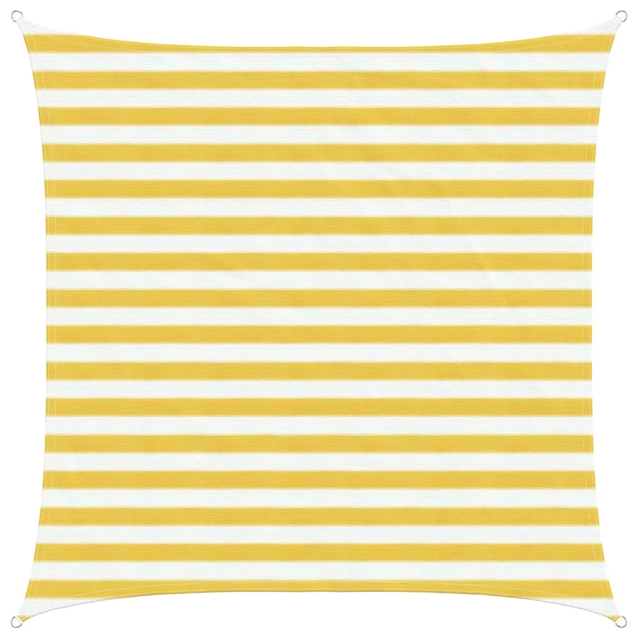 Voile d'ombre Jaune et blanc 2 x 2 m HDPE
