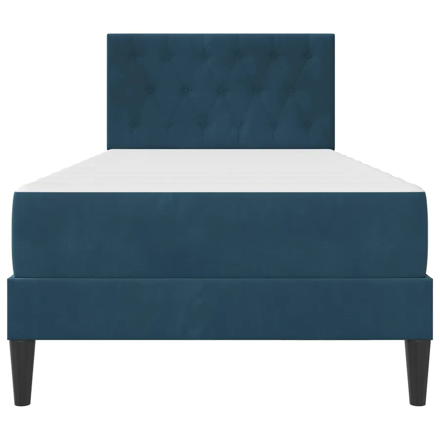 Cadre de lit avec matelas Bleu 90 x 190 cm Velours - 6