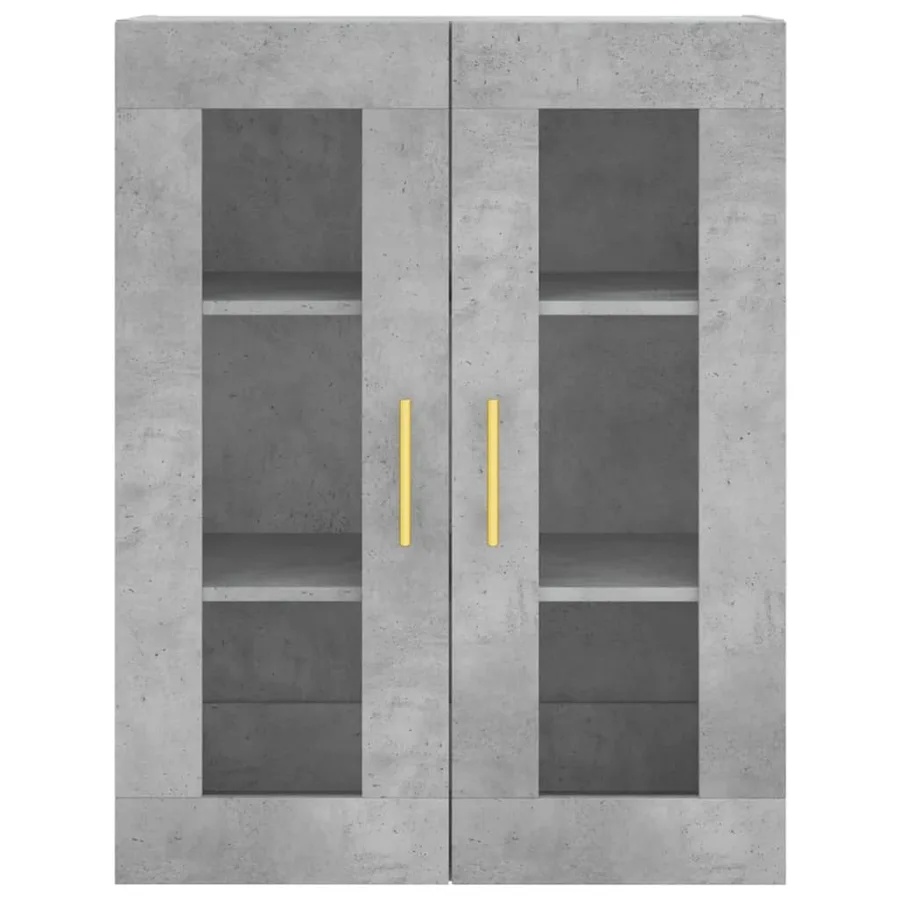Buffet haut Gris béton 69,5x34x180 cm Bois d'ingénierie - 6