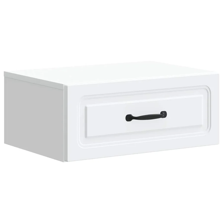 Cabinet de chevet mural avec tiroir Blanc 49 x 34,5 x 20 cm - 2