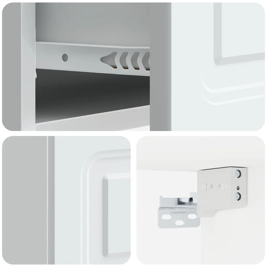 Cabinet de chevet mural avec tiroir Blanc 49 x 34,5 x 20 cm - 8