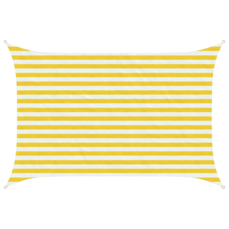 Voile d'ombre Jaune et blanc 2 x 3,5 m HDPE