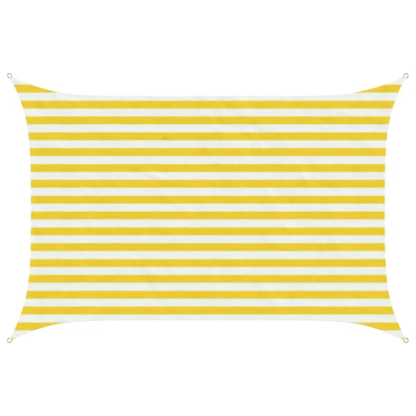 Voile d'ombre Jaune et blanc 2 x 3,5 m HDPE