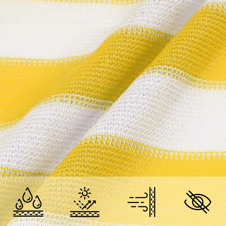 Voile d'ombre Jaune et blanc 2 x 3,5 m HDPE - 4