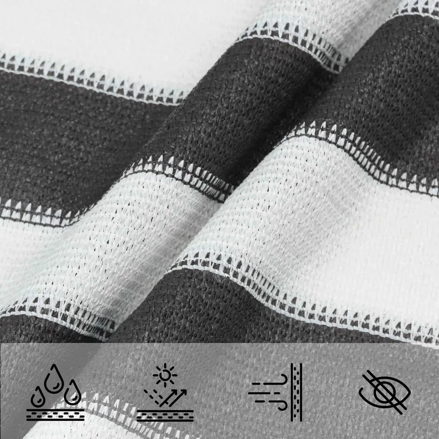 Voile d'ombre Anthracite et blanc 4 / 5 x 3 m HDPE - 4