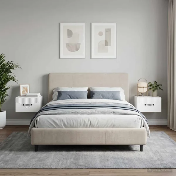 Cabinet de chevet mural 2 pcs Blanc 34,5 x 33 x 20 cm